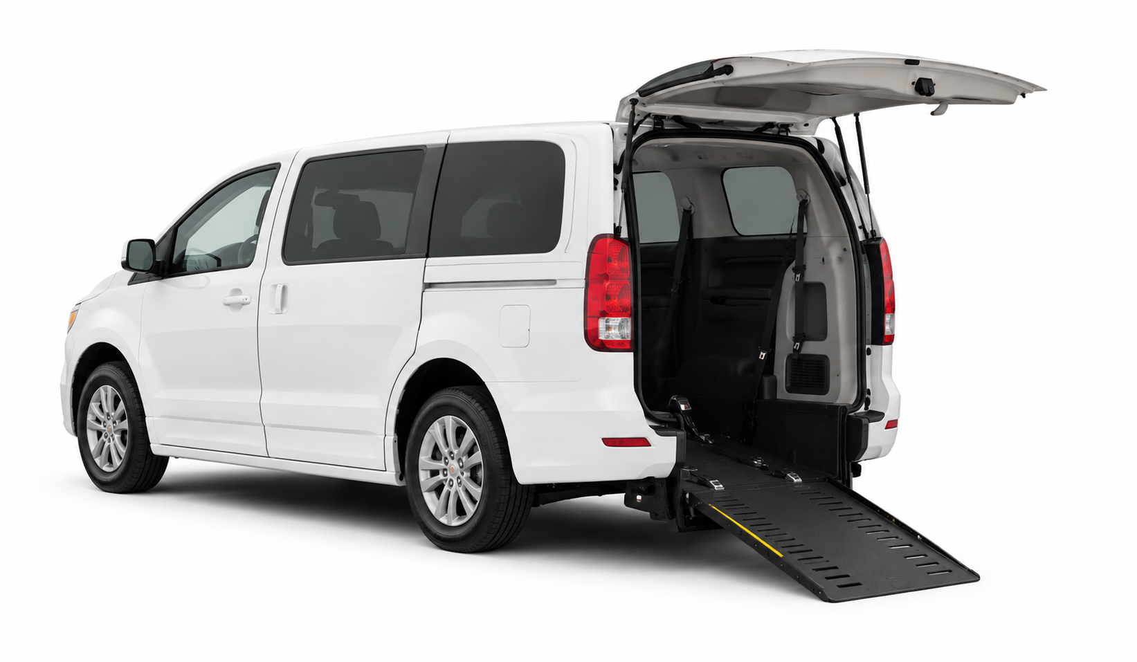 Wheelchair accessible van with ramp for disabled and elderly Umrah Hajj pilgrims in Saudi Arabia
